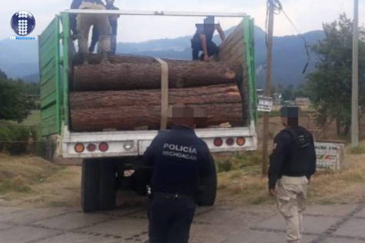 Detiene SSP a uno en posesión de camión cargado con madera ilícita en