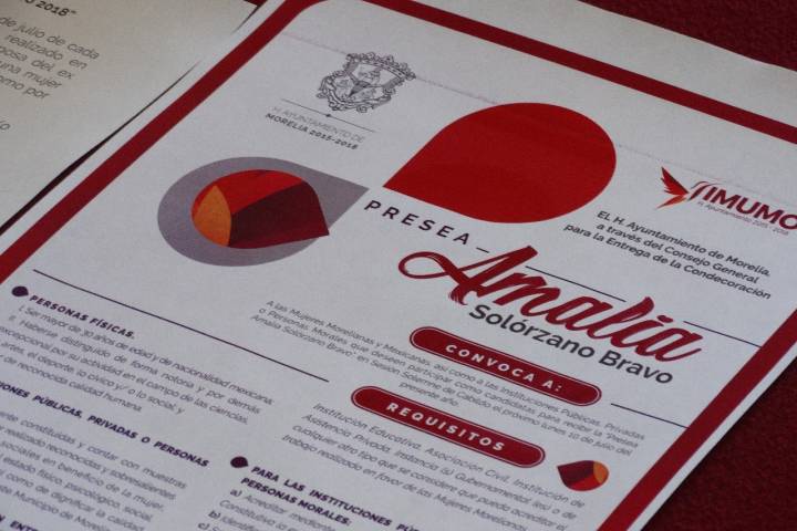 Personas físicas e instituciones pueden participar en la Convocatoria a la Presea Amalia Solórzano Bravo 2018  