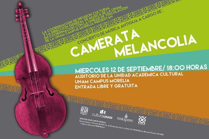 UNAM Campus Morelia invita al concierto de Concierto Camerata Melancolía