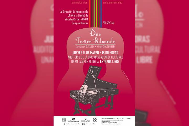 UNAM Campus Morelia invita al concierto del dúo: Táñer Pulsando