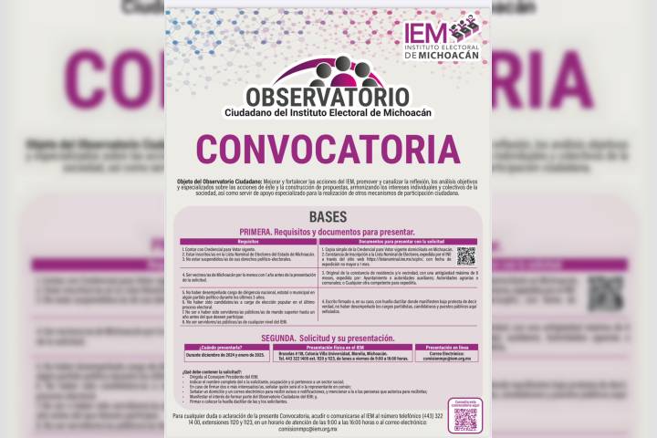 El Iem Lanza La Convocatoria Para La Conformaci N De Su Observatorio Ciudadano