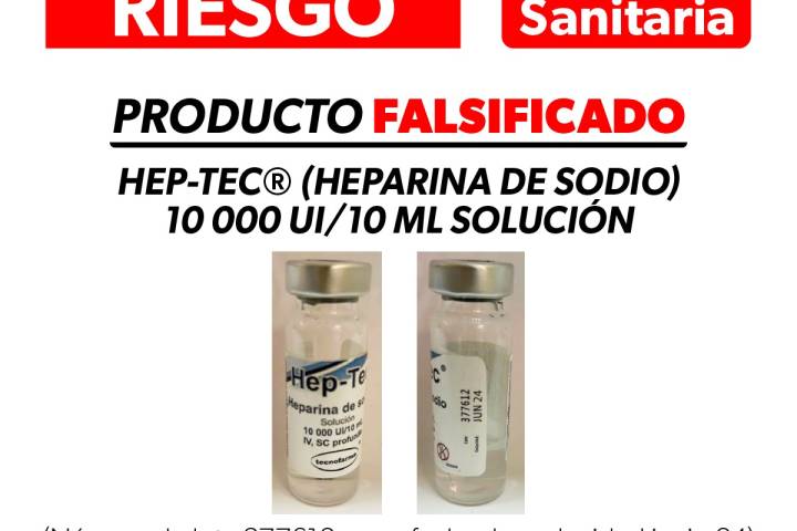 Alerta sobre falsificación del producto Hep-Tec: SSM