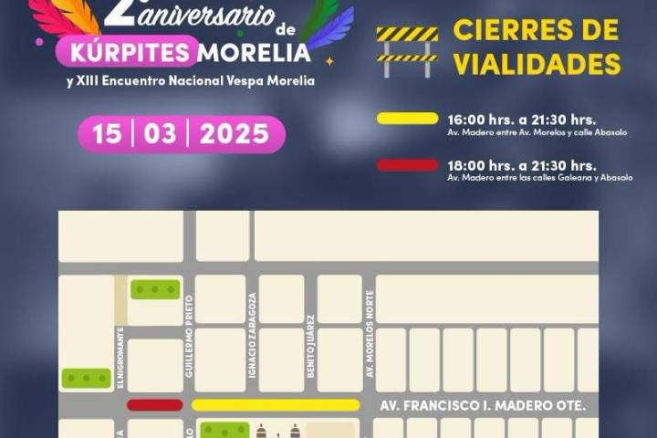 Gobierno de Morelia anuncia 2do Aniversario de Kúrpites Morelia en el Centro Histórico